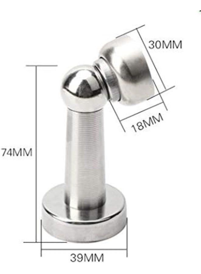 مصدات باب من الستانلس ستيل مغناطيسية  لالتقاط الباب وإيقافه، مصد تثبيت للباب من النيكل الروسي اللامع - Image 1